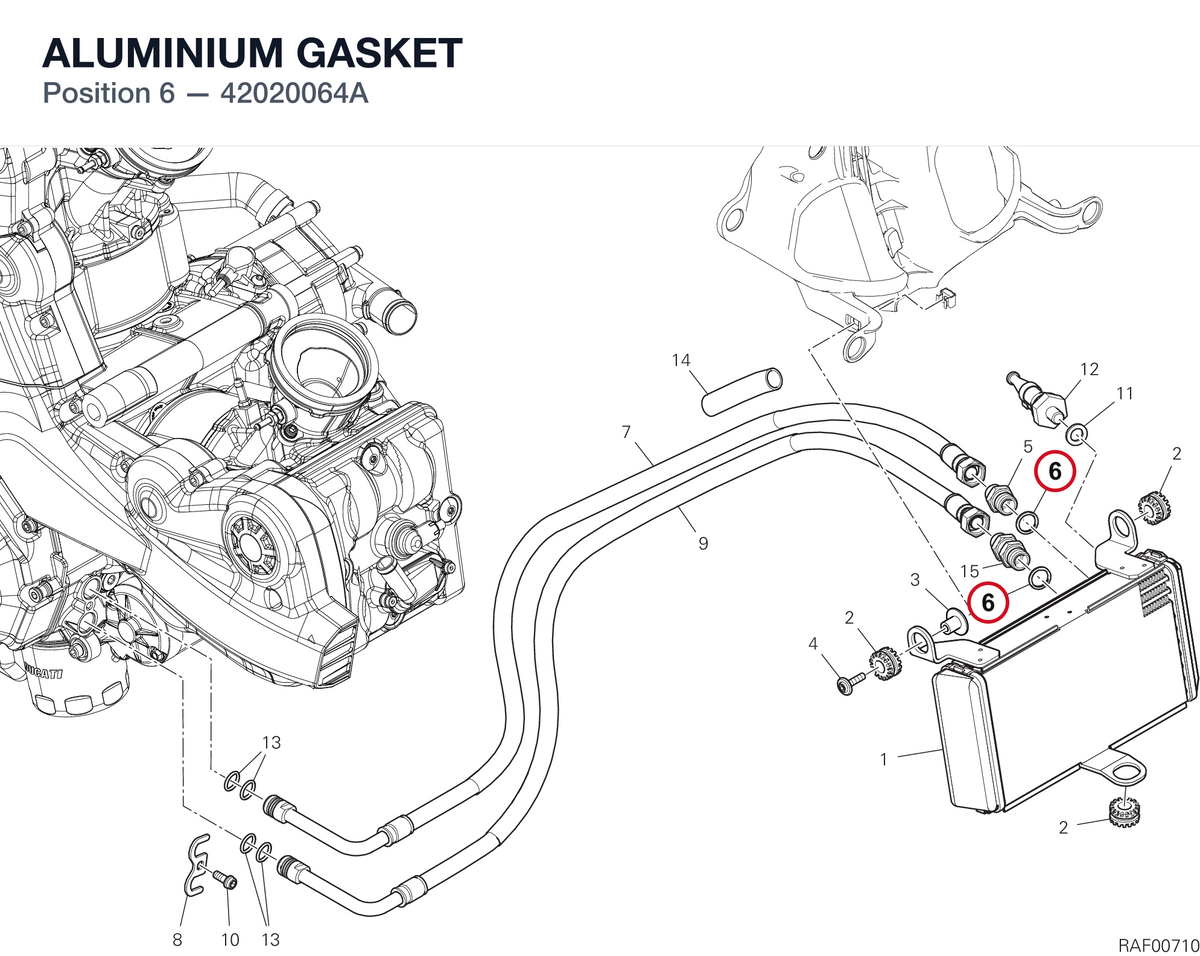 ALUMINIUM GASKET 42020064A diagram position
