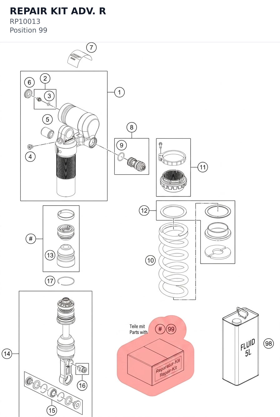 Diagram preview: REPAIR KIT ADV. R (RP10013)