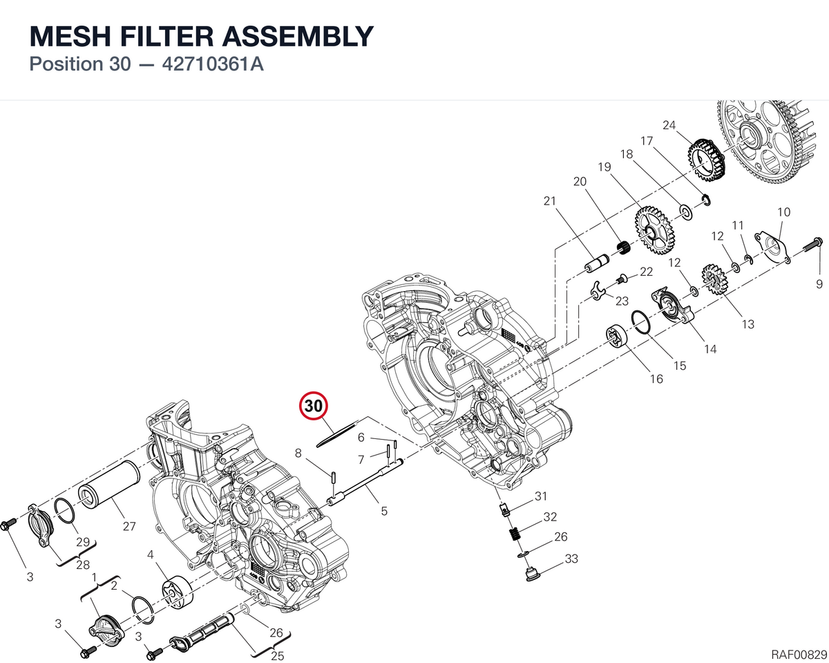 MESH FILTER ASSEMBLY 42710361A diagram position