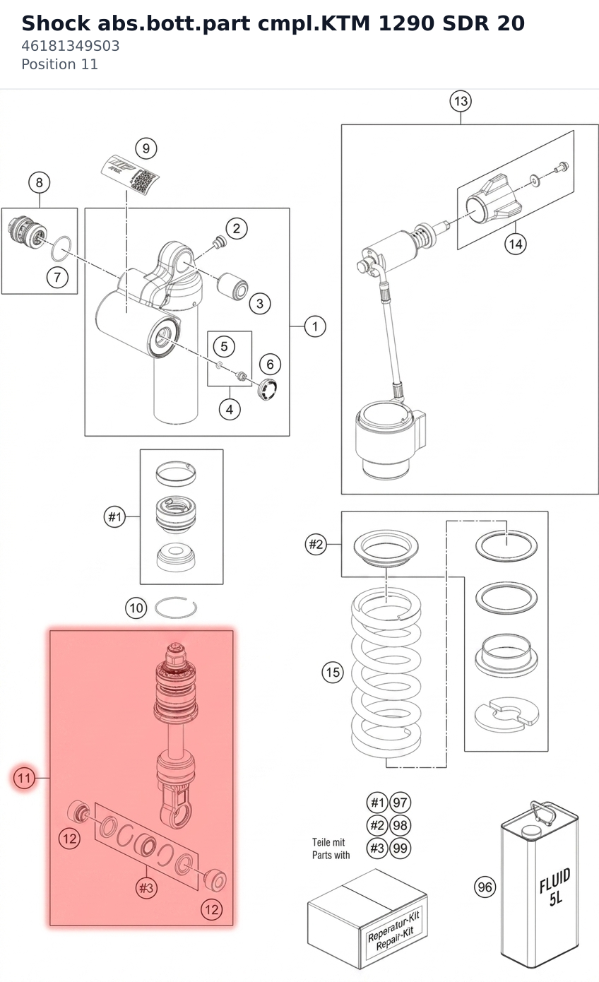Diagram preview: Shock abs.bott.part cmpl.KTM 1290 SDR 20 (46181349S03)