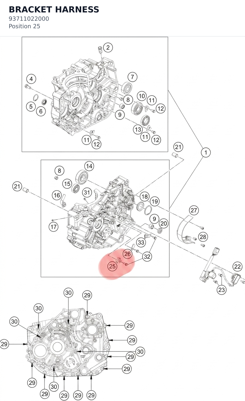 Diagram preview: BRACKET HARNESS (93711022000)
