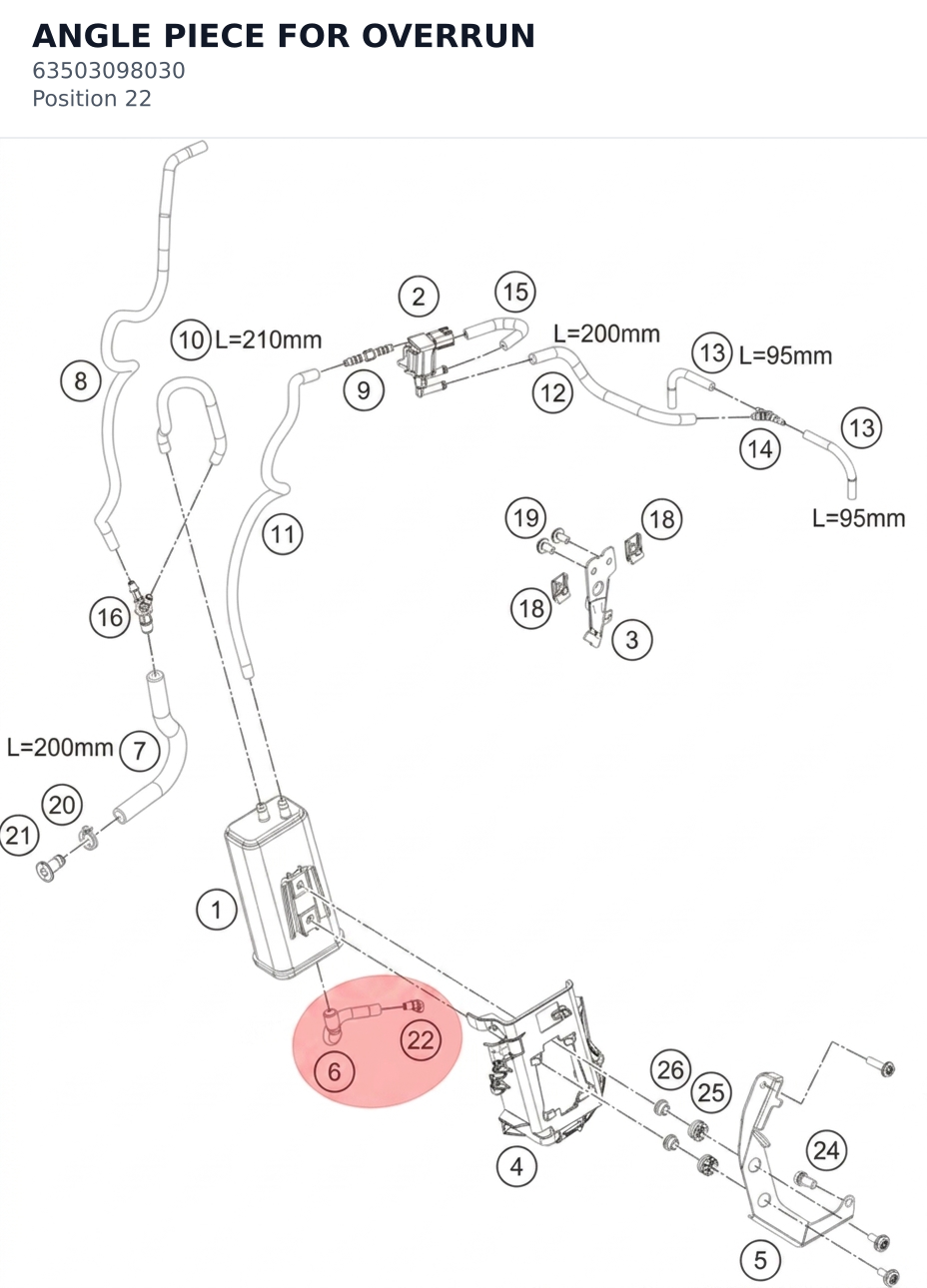Diagram preview: ANGLE PIECE FOR OVERRUN (63503098030)