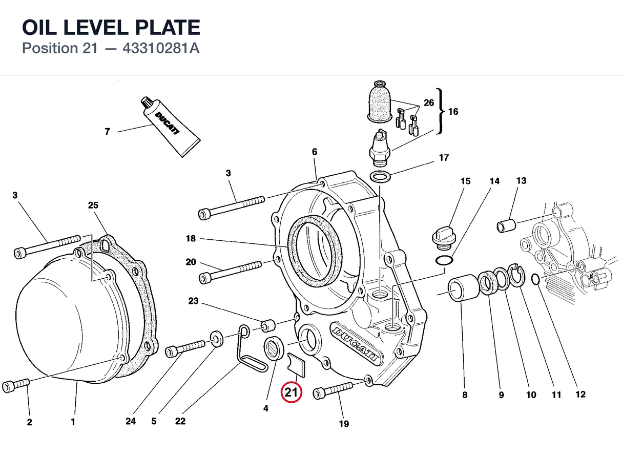 OIL LEVEL PLATE