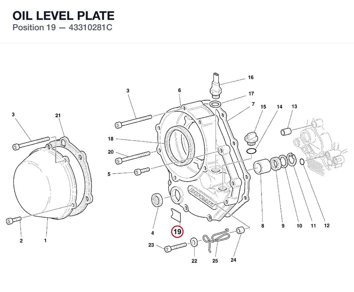 OIL LEVEL PLATE 43310281C diagram position
