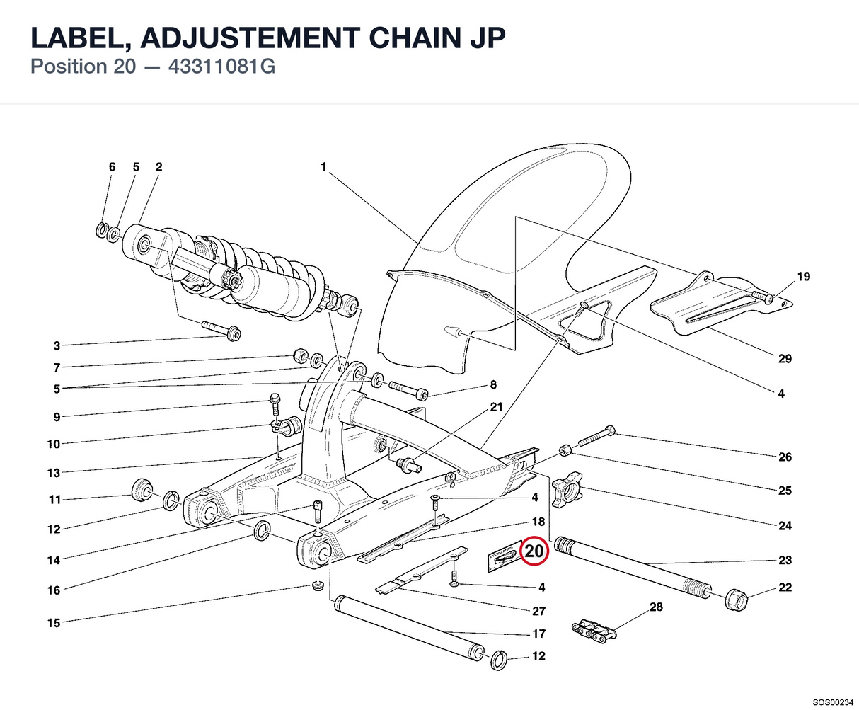 LABEL, ADJUSTEMENT CHAIN JP