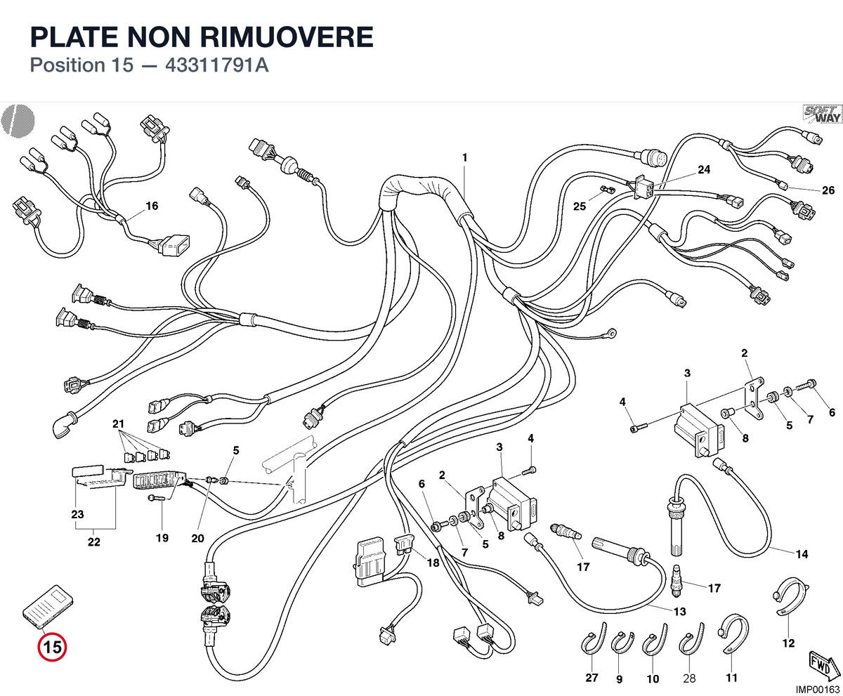 PLATE NON RIMUOVERE 43311791A diagram position