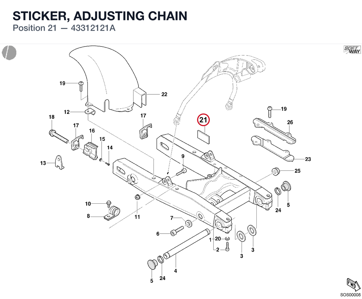 STICKER, ADJUSTING CHAIN