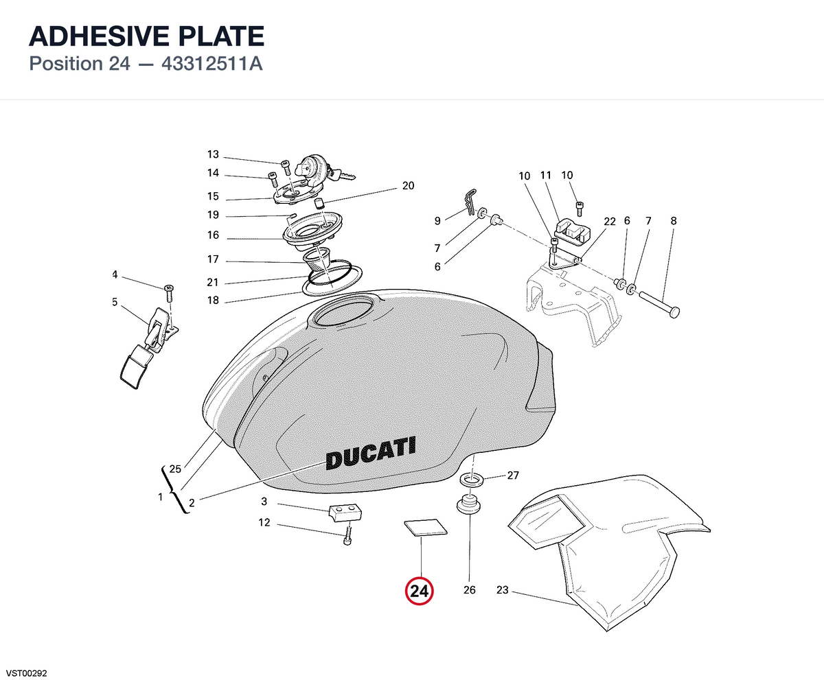 ADHESIVE PLATE 43312511A diagram position