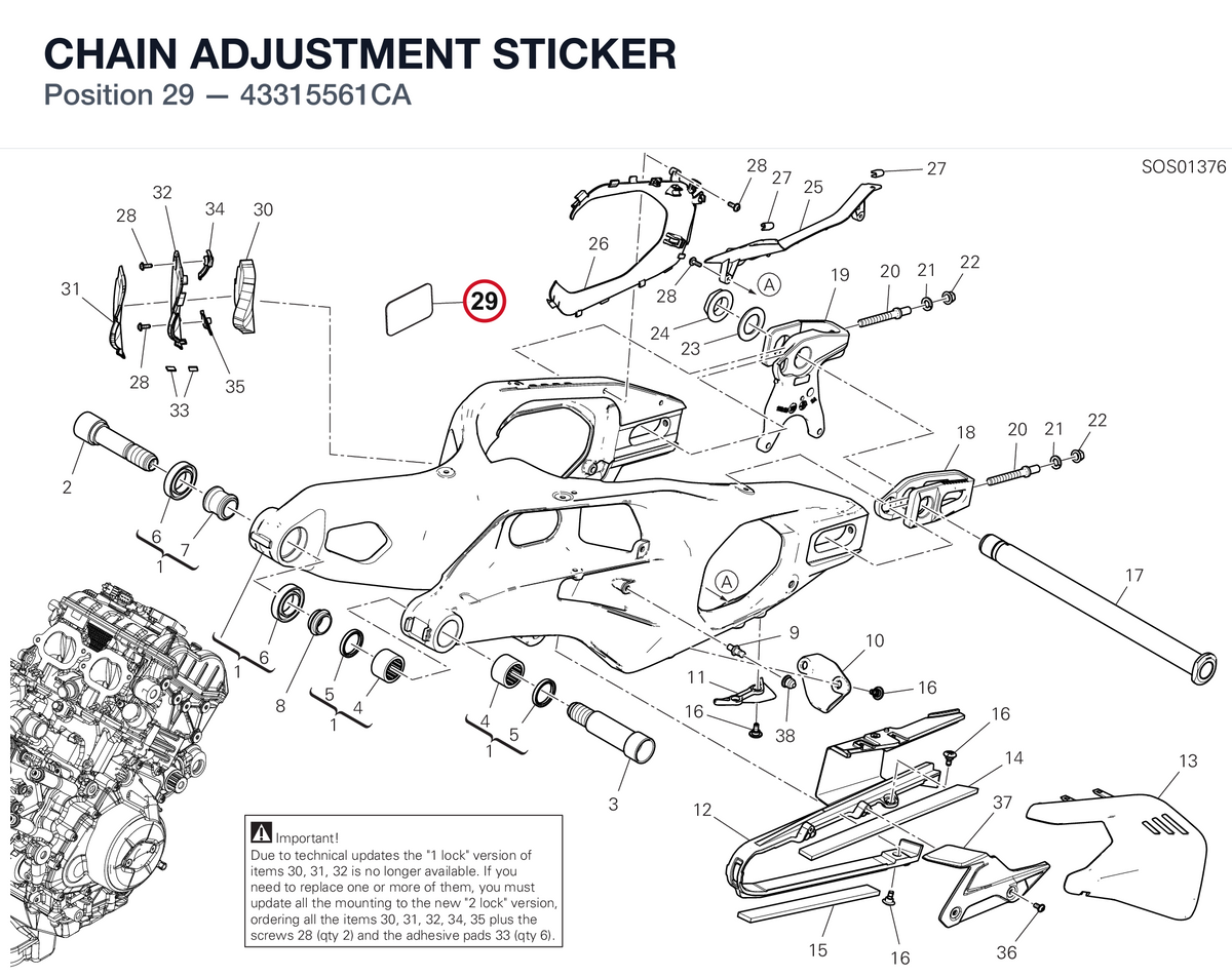 CHAIN ADJUSTMENT STICKER 43315561CA diagram position