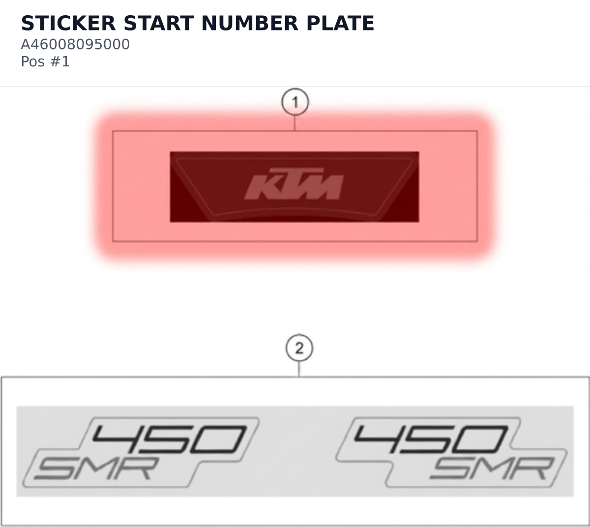 Diagram preview: STICKER START NUMBER PLATE (A46008095000)