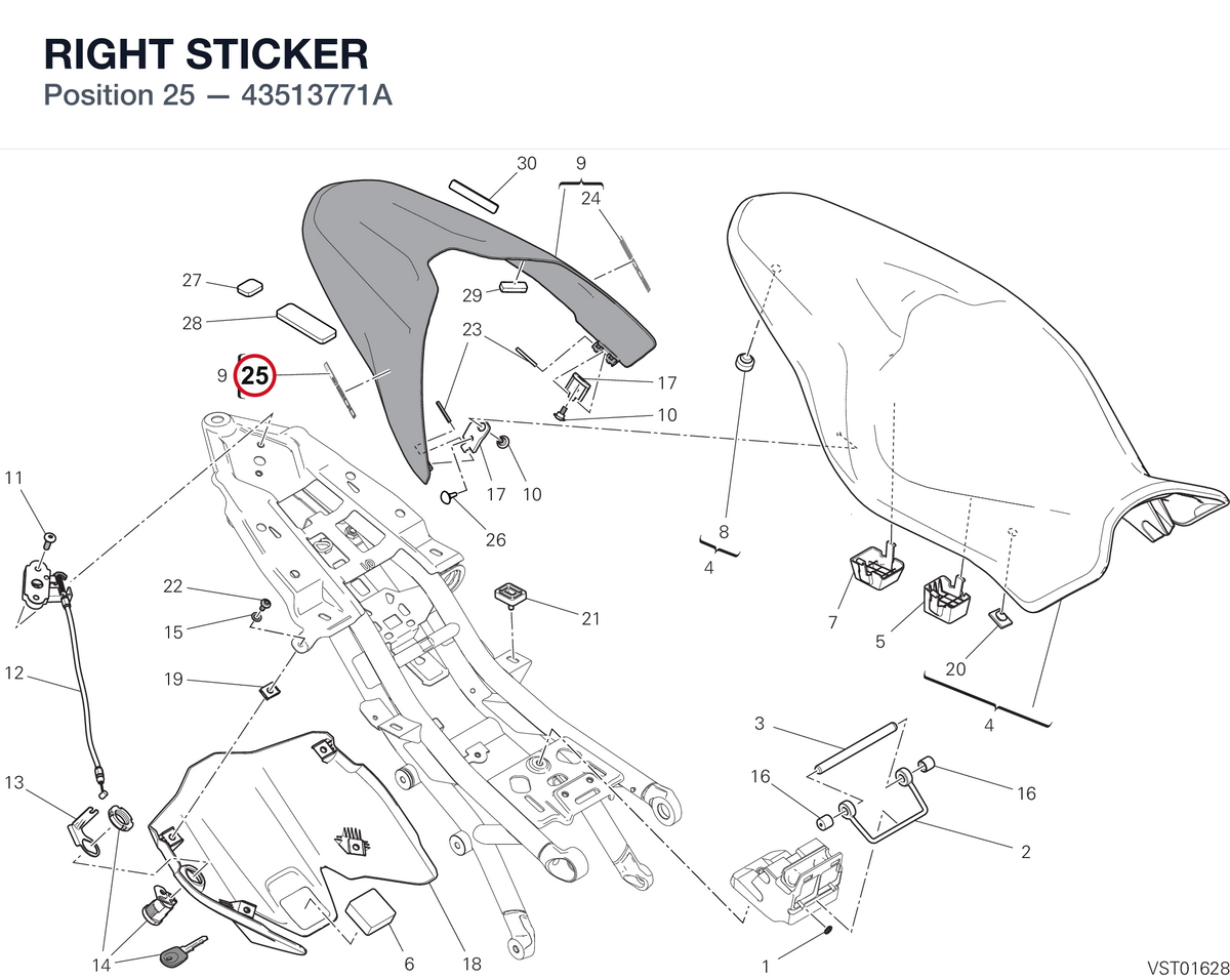 RIGHT STICKER 43513771A diagram position