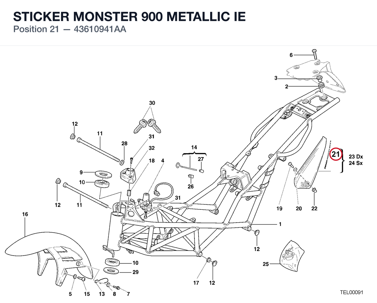 STICKER MONSTER 900 METALLIC IE