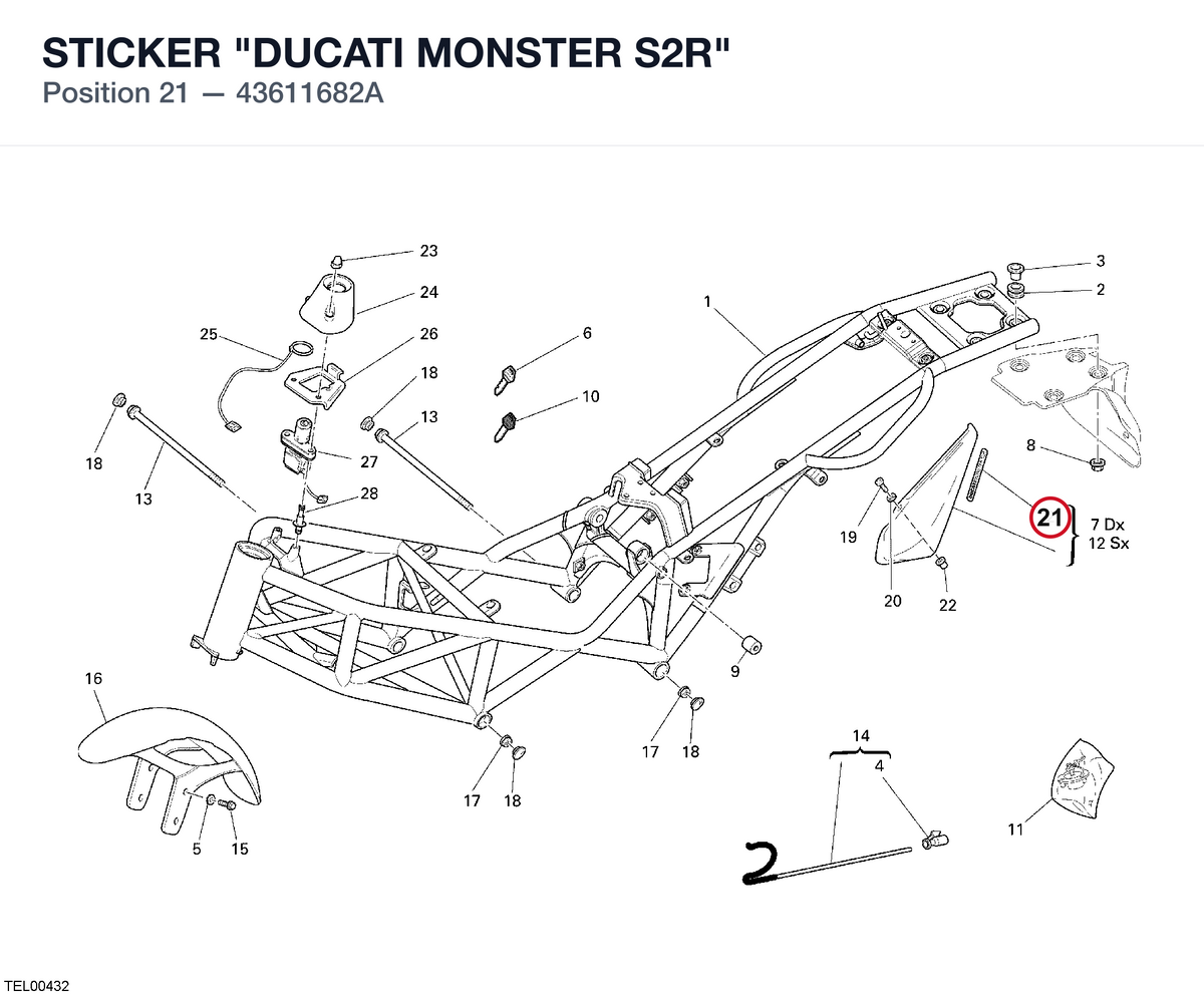 STICKER "DUCATI MONSTER S2R"