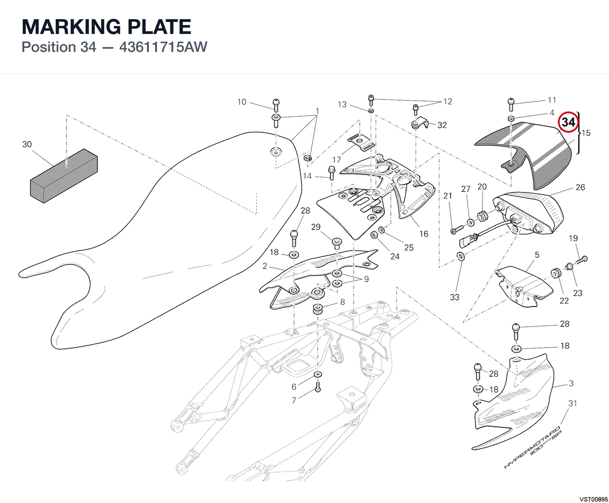 MARKING PLATE 43611715AW diagram position