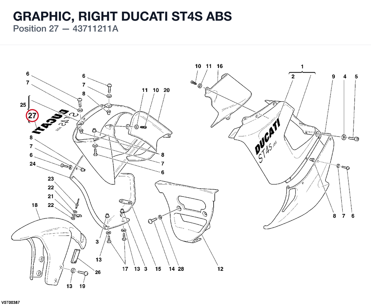 GRAPHIC, RIGHT DUCATI ST4S ABS