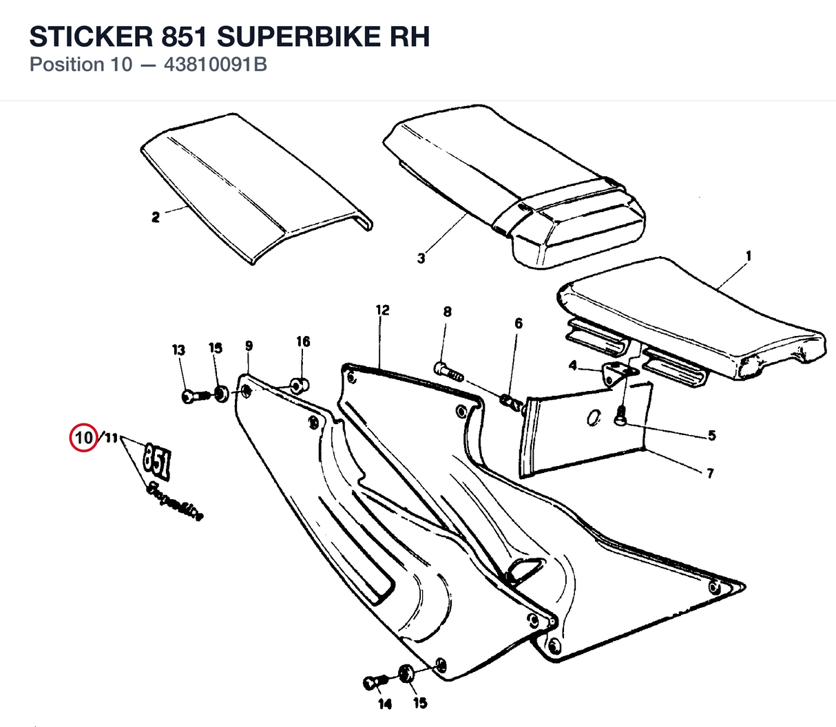 STICKER 851 SUPERBIKE RH