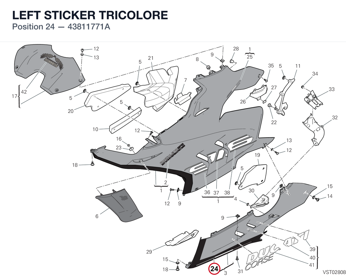 LEFT STICKER TRICOLORE 43811771A diagram position