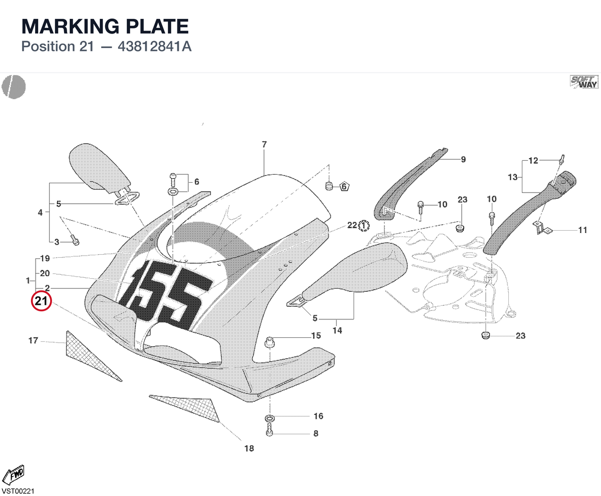 MARKING PLATE 43812841A diagram position