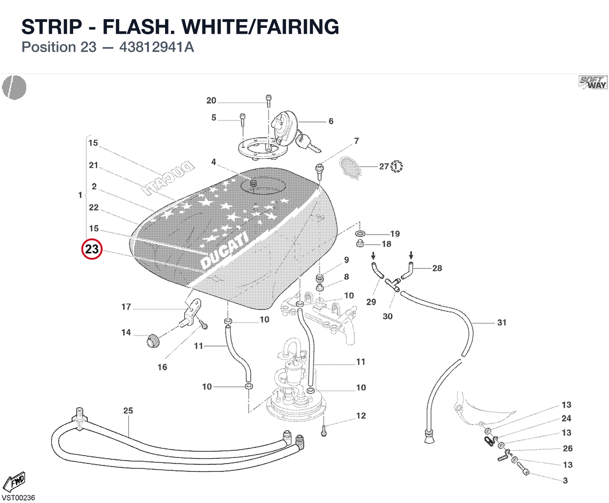 STRIP - FLASH. WHITE/FAIRING