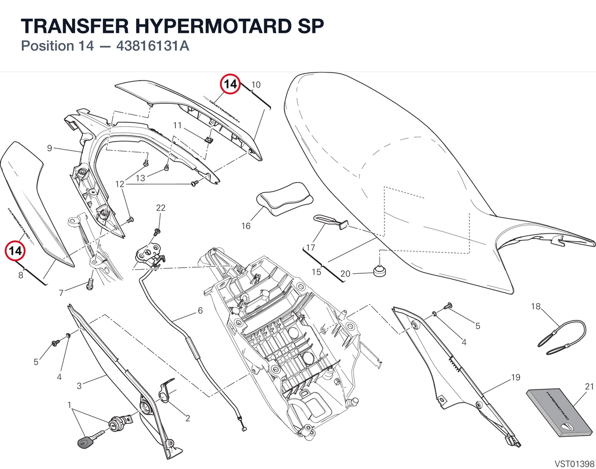 TRANSFER HYPERMOTARD SP 43816131A diagram position