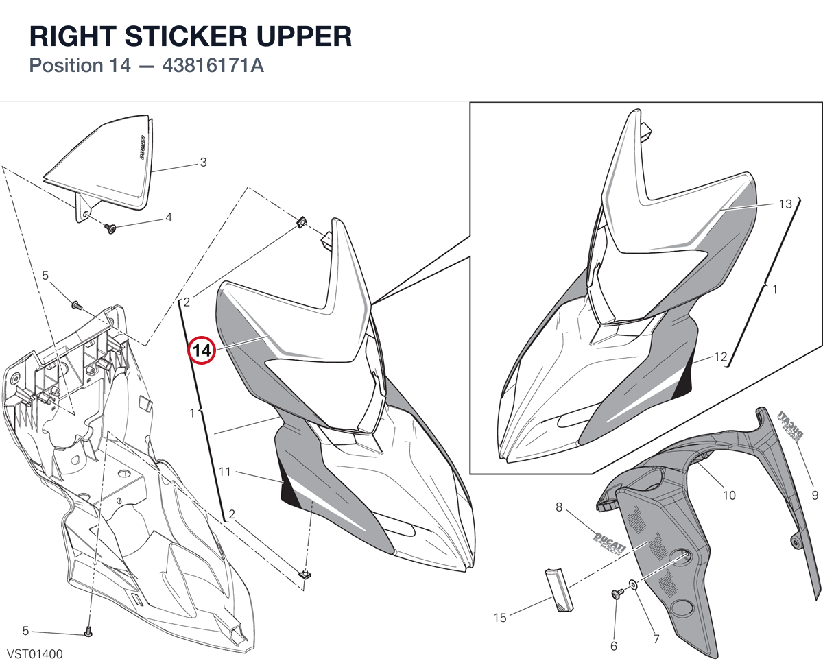 RIGHT STICKER UPPER 43816171A diagram position