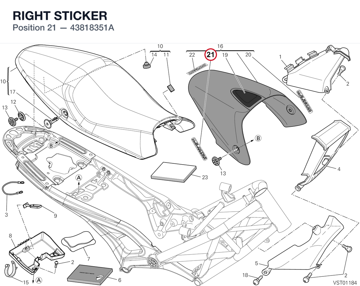 RIGHT STICKER 43818351A diagram position