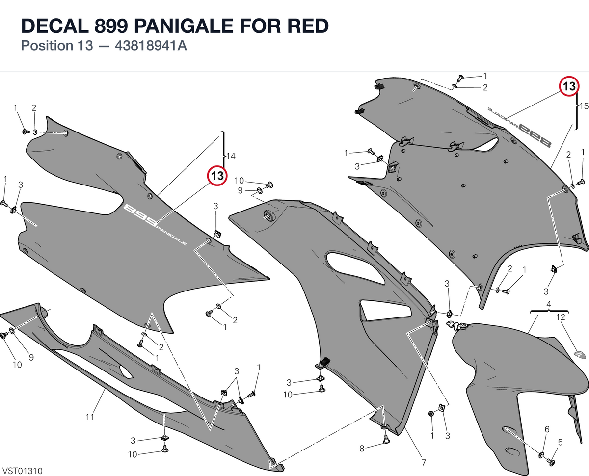 DECAL 899 PANIGALE FOR RED 43818941A diagram position