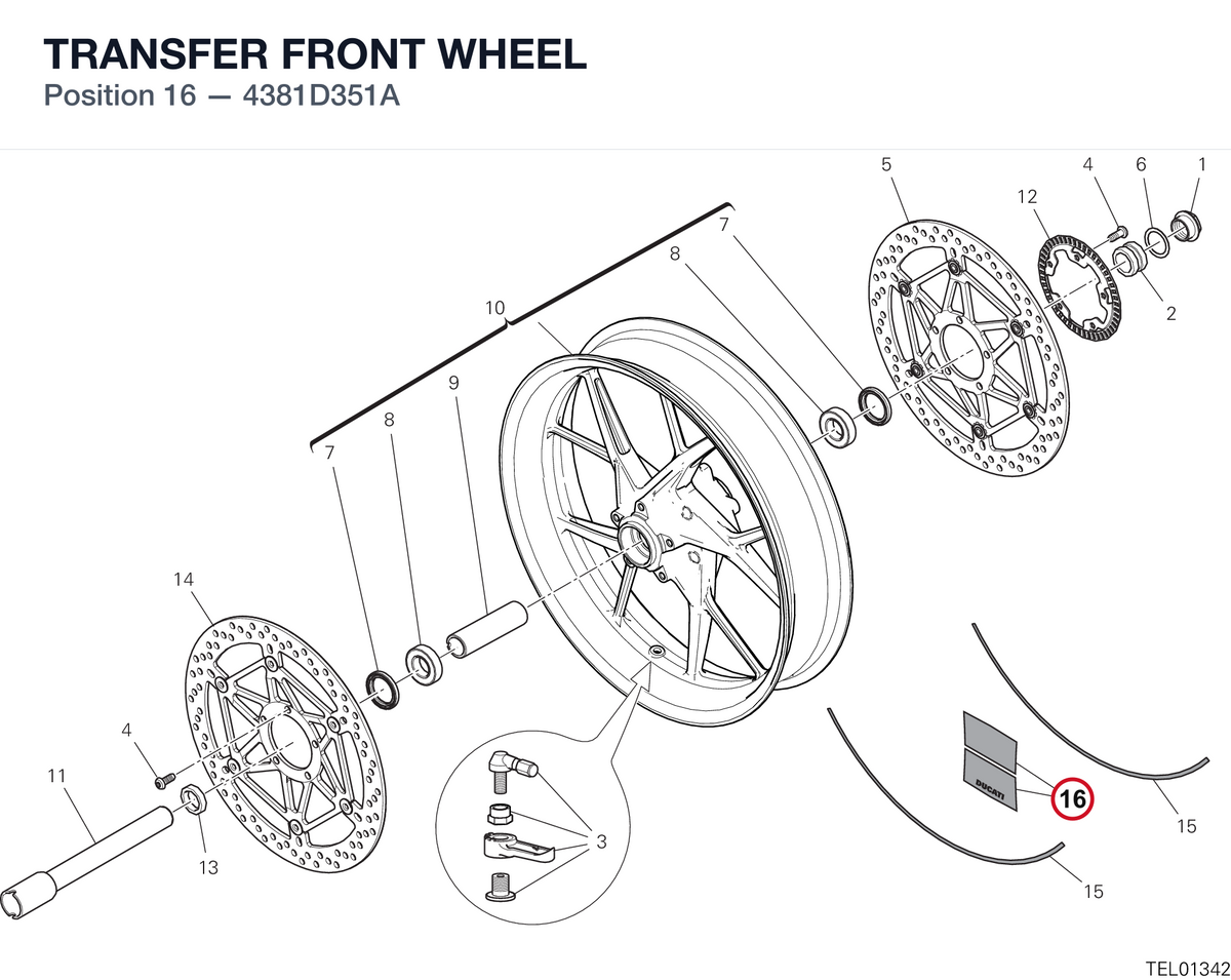 TRANSFER FRONT WHEEL 4381D351A diagram position