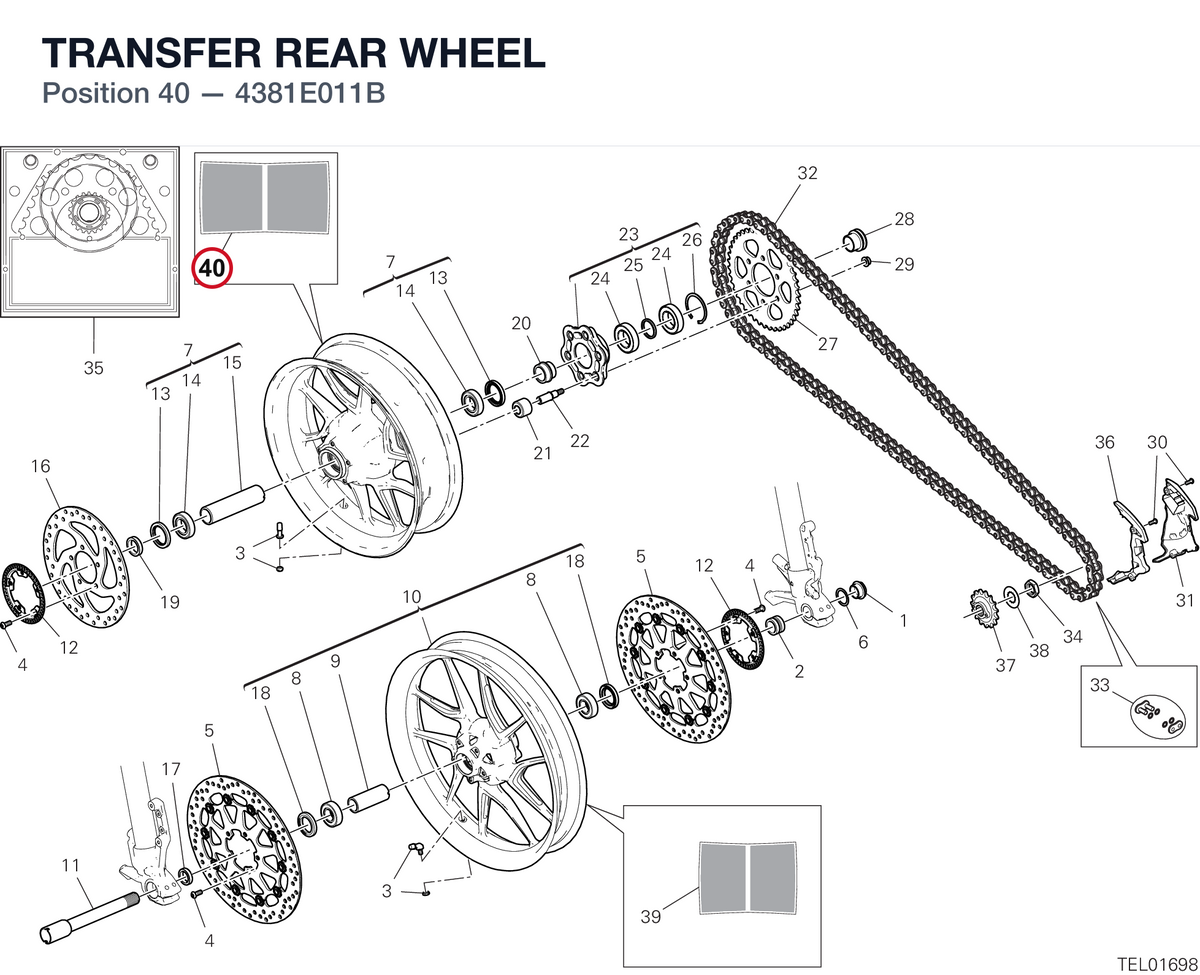 TRANSFER REAR WHEEL 4381E011B diagram position