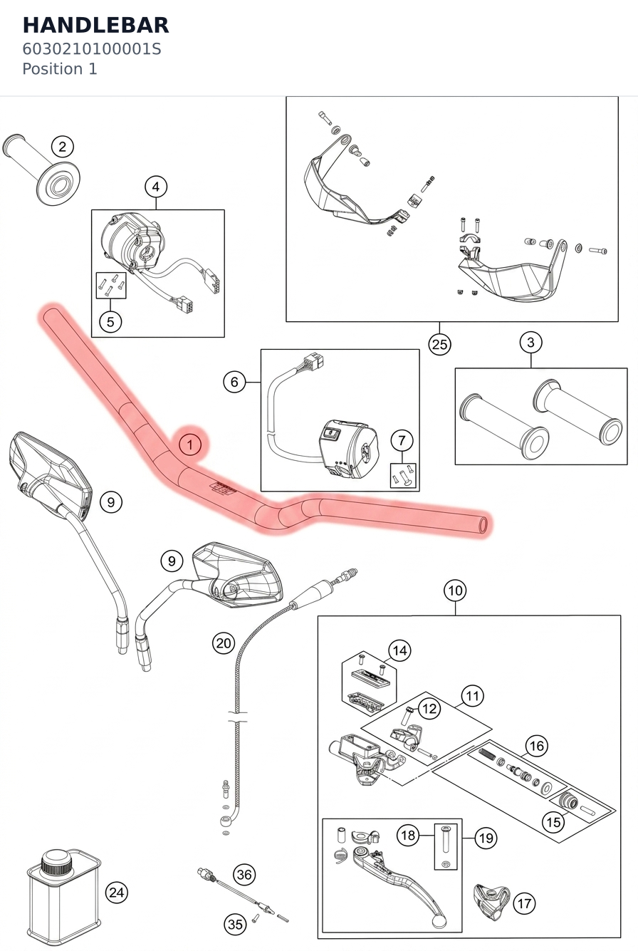 Diagram preview: HANDLEBAR (6030210100001S)