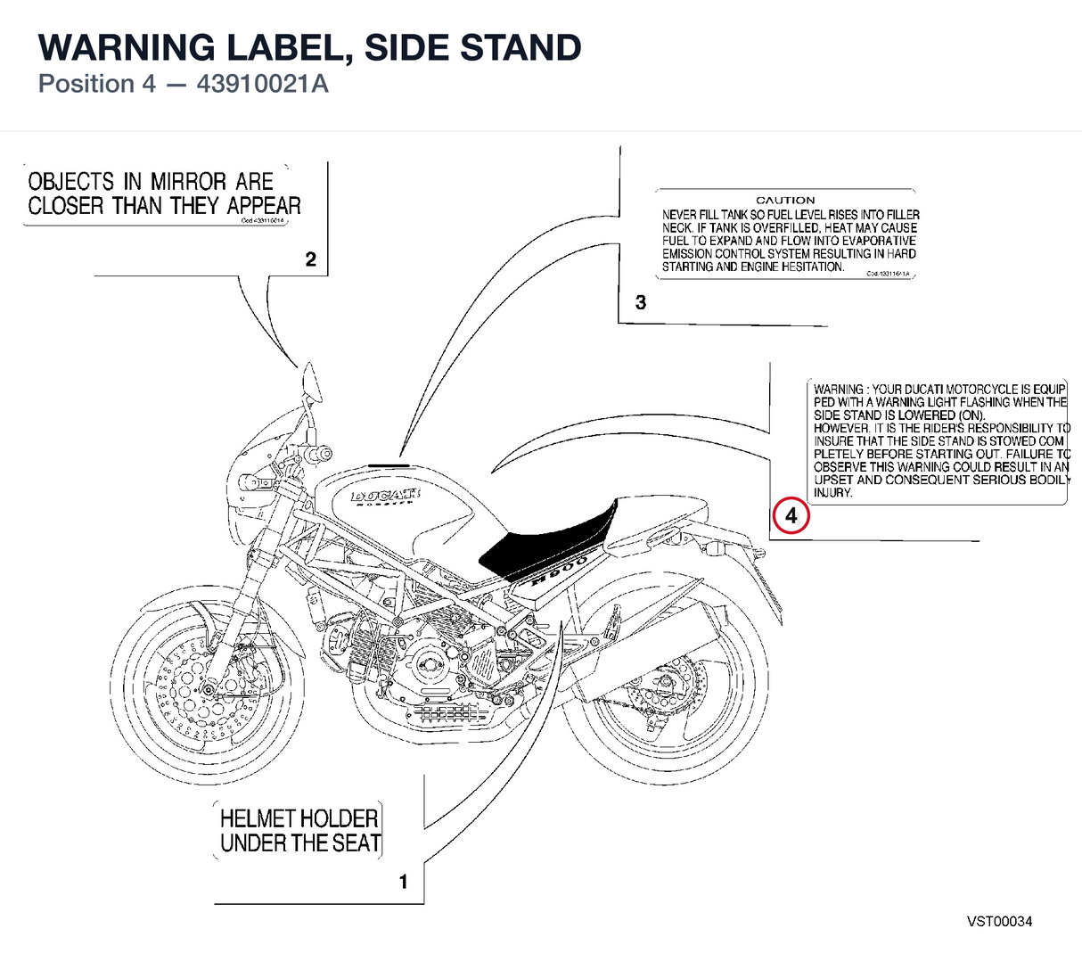 WARNING LABEL, SIDE STAND