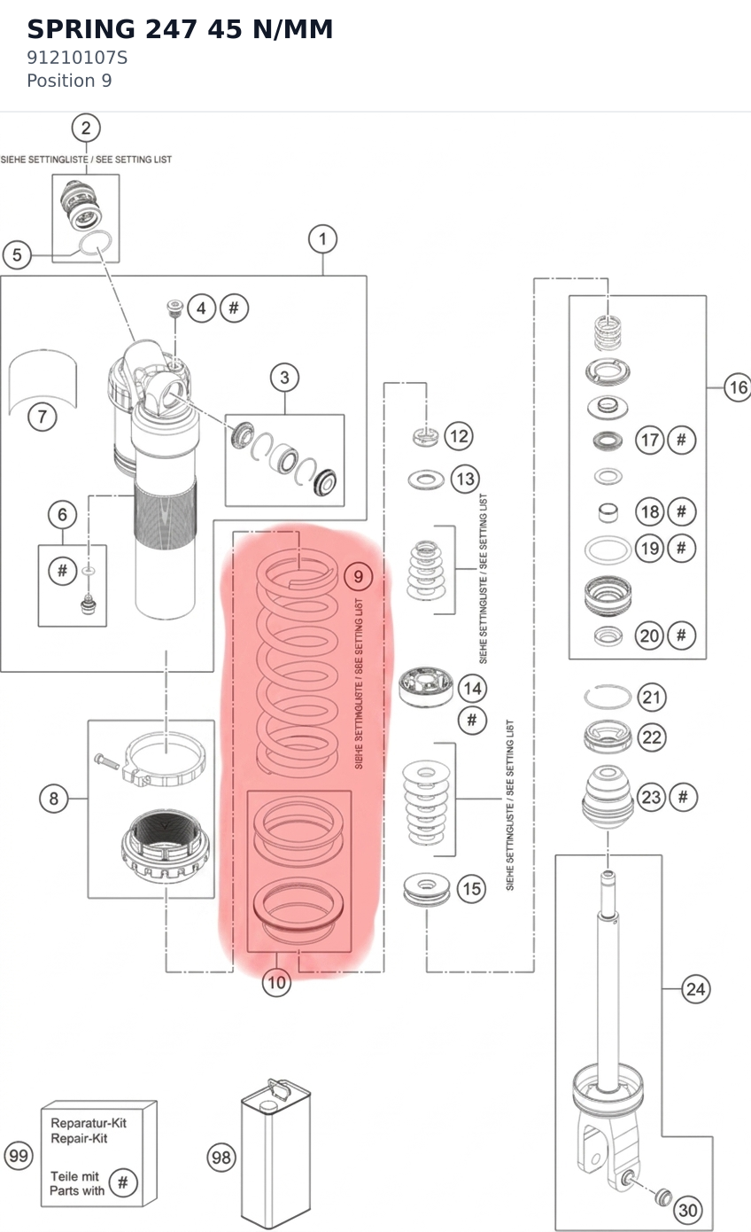 Diagram preview: SPRING 247 45 N/MM (91210107S)