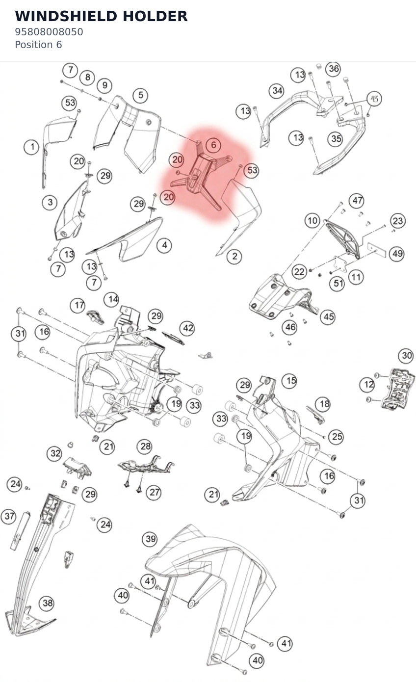 Diagram preview: WINDSHIELD HOLDER (95808008050)