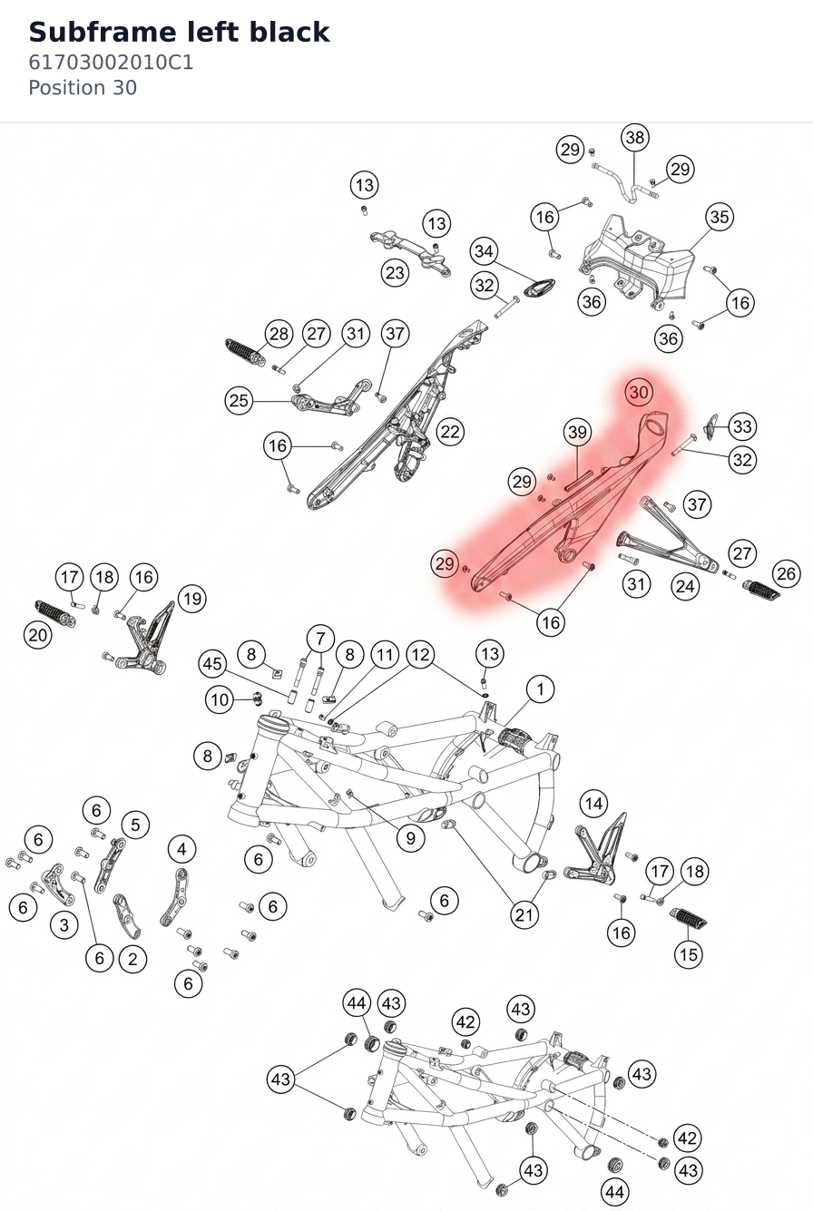 Diagram preview: Subframe left black (61703002010C1)