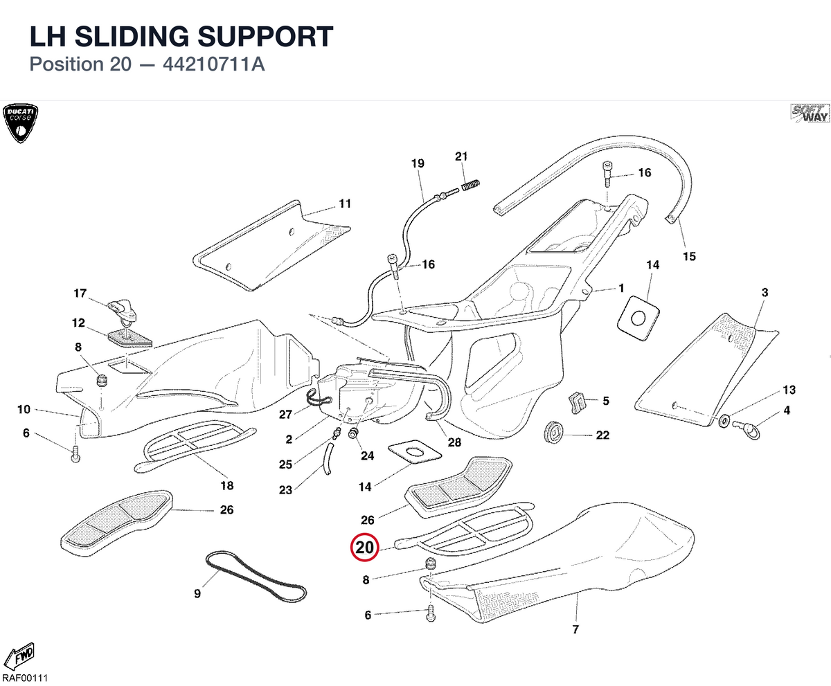 LH SLIDING SUPPORT