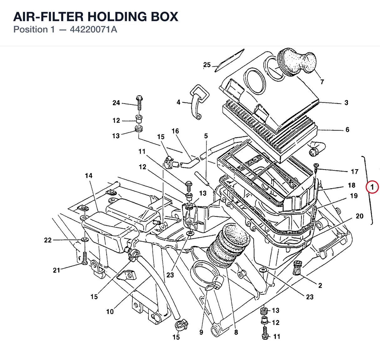 AIR-FILTER HOLDING BOX