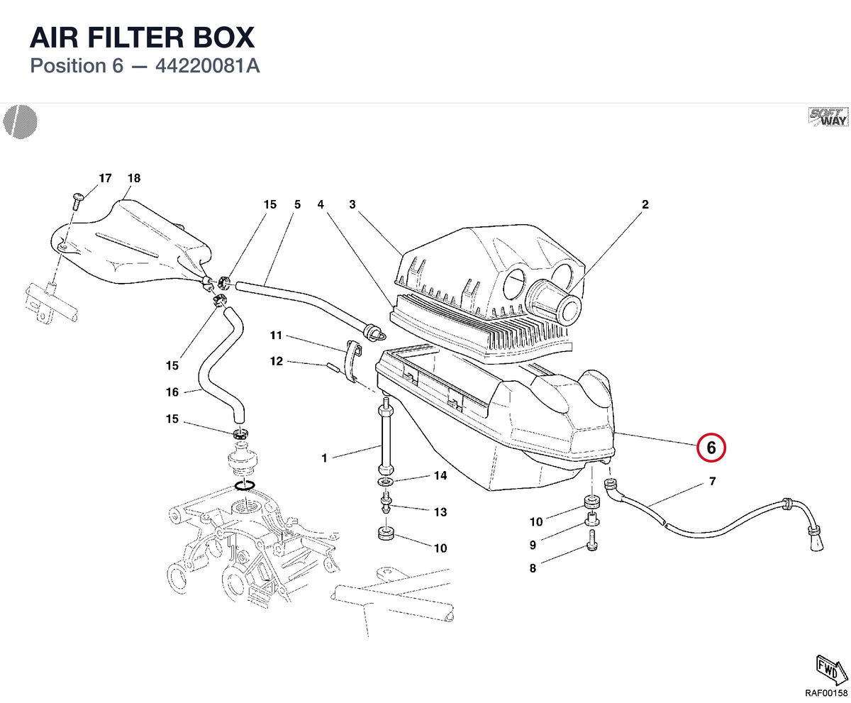 AIR FILTER BOX 44220081A diagram position