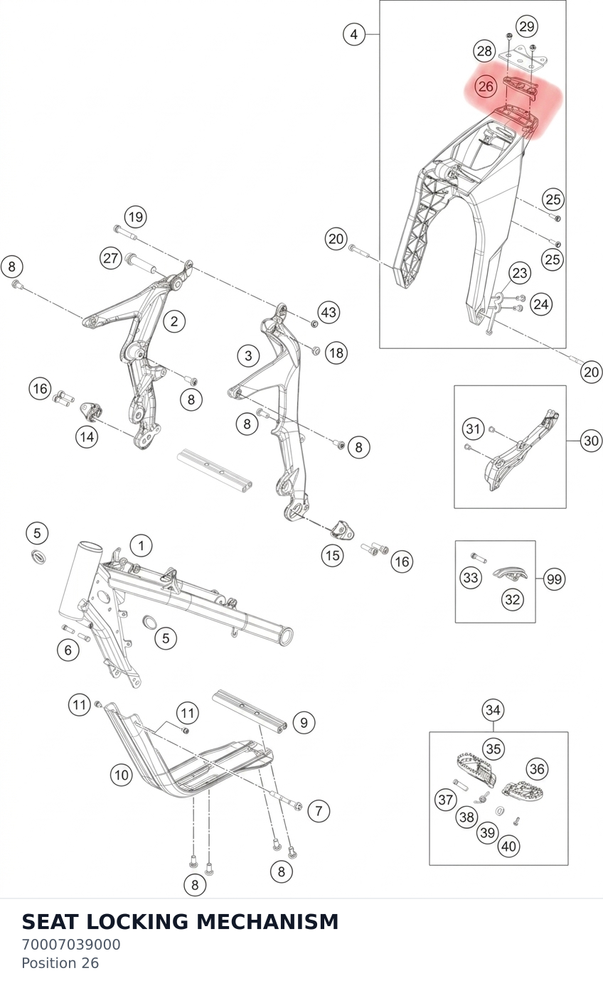 Diagram preview: SEAT LOCKING MECHANISM (70007039000)