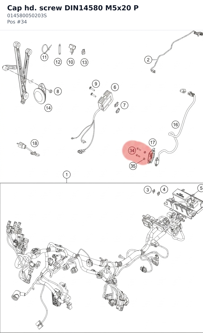 Diagram preview: Cap hd. screw DIN14580 M5x20 P (014580050203S)