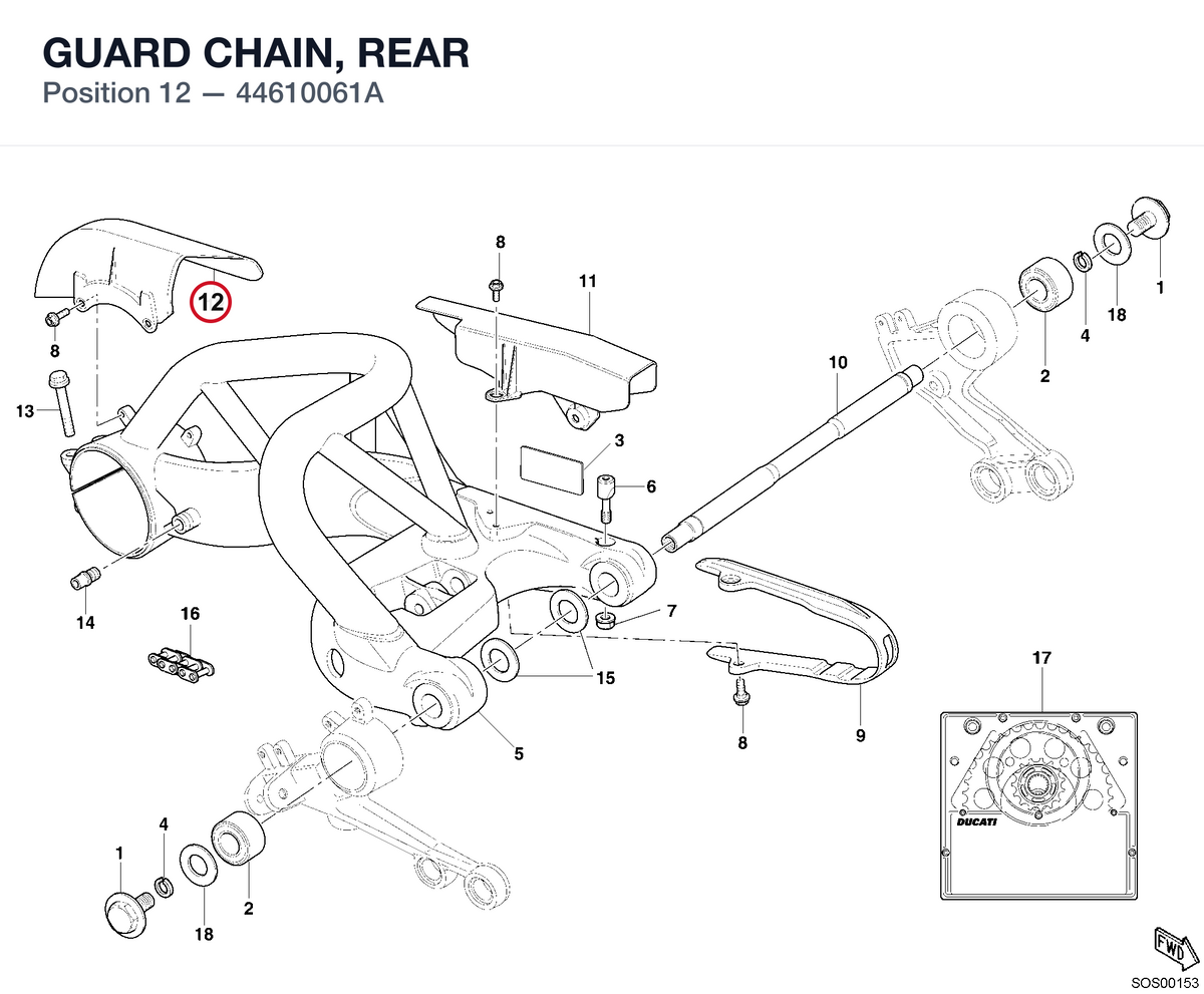 GUARD CHAIN, REAR 44610061A diagram position