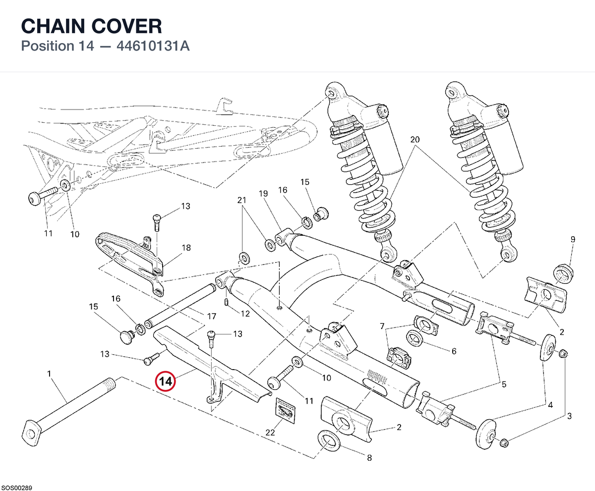 CHAIN COVER 44610131A diagram position