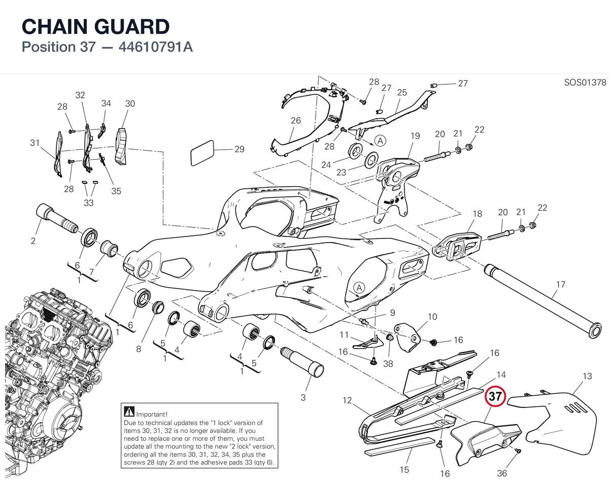 CHAIN GUARD 44610791A diagram position