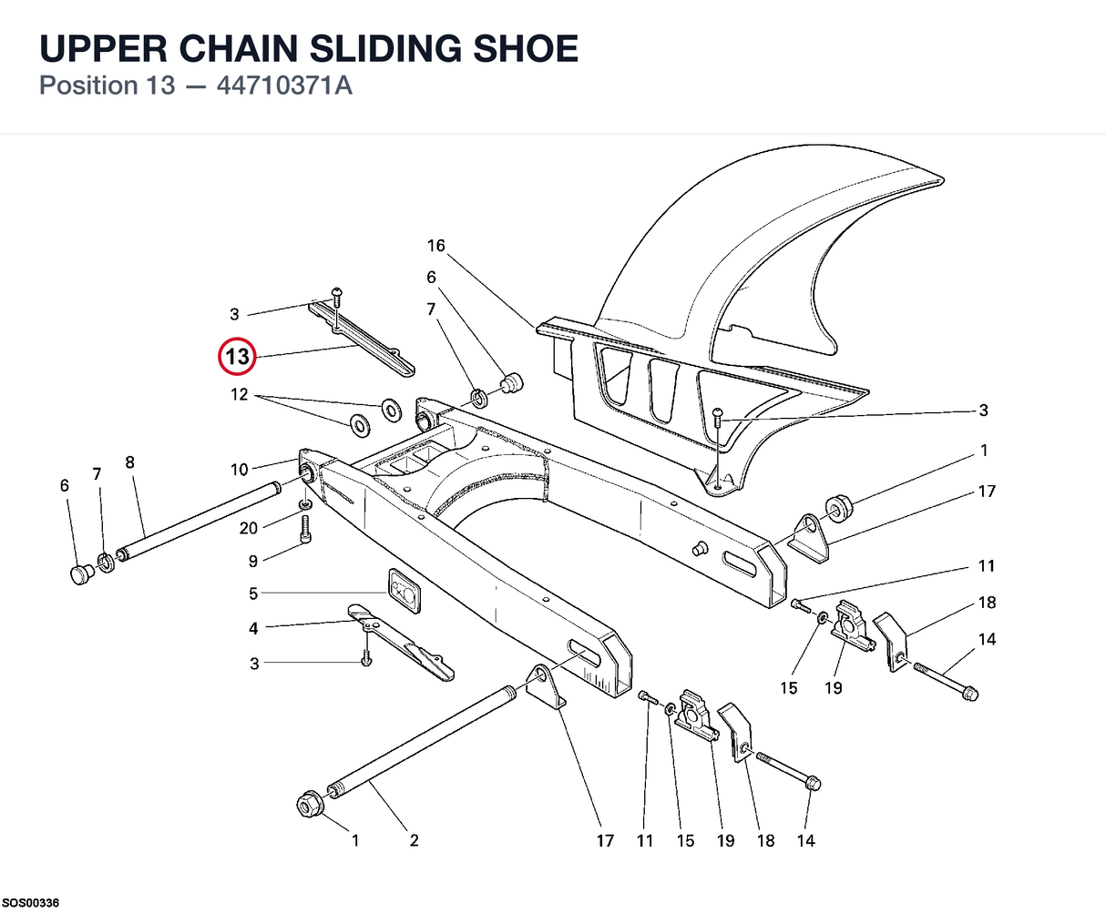 UPPER CHAIN SLIDING SHOE