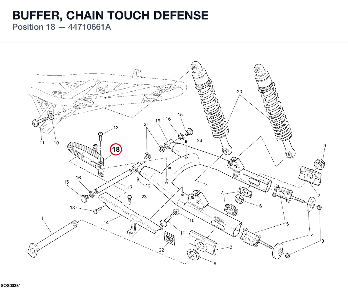 BUFFER, CHAIN TOUCH DEFENSE 44710661A diagram position