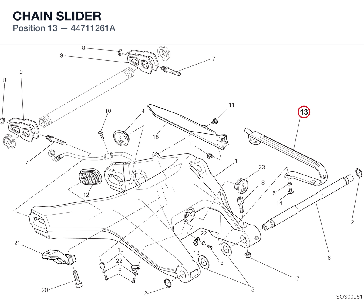 CHAIN SLIDER 44711261A diagram position
