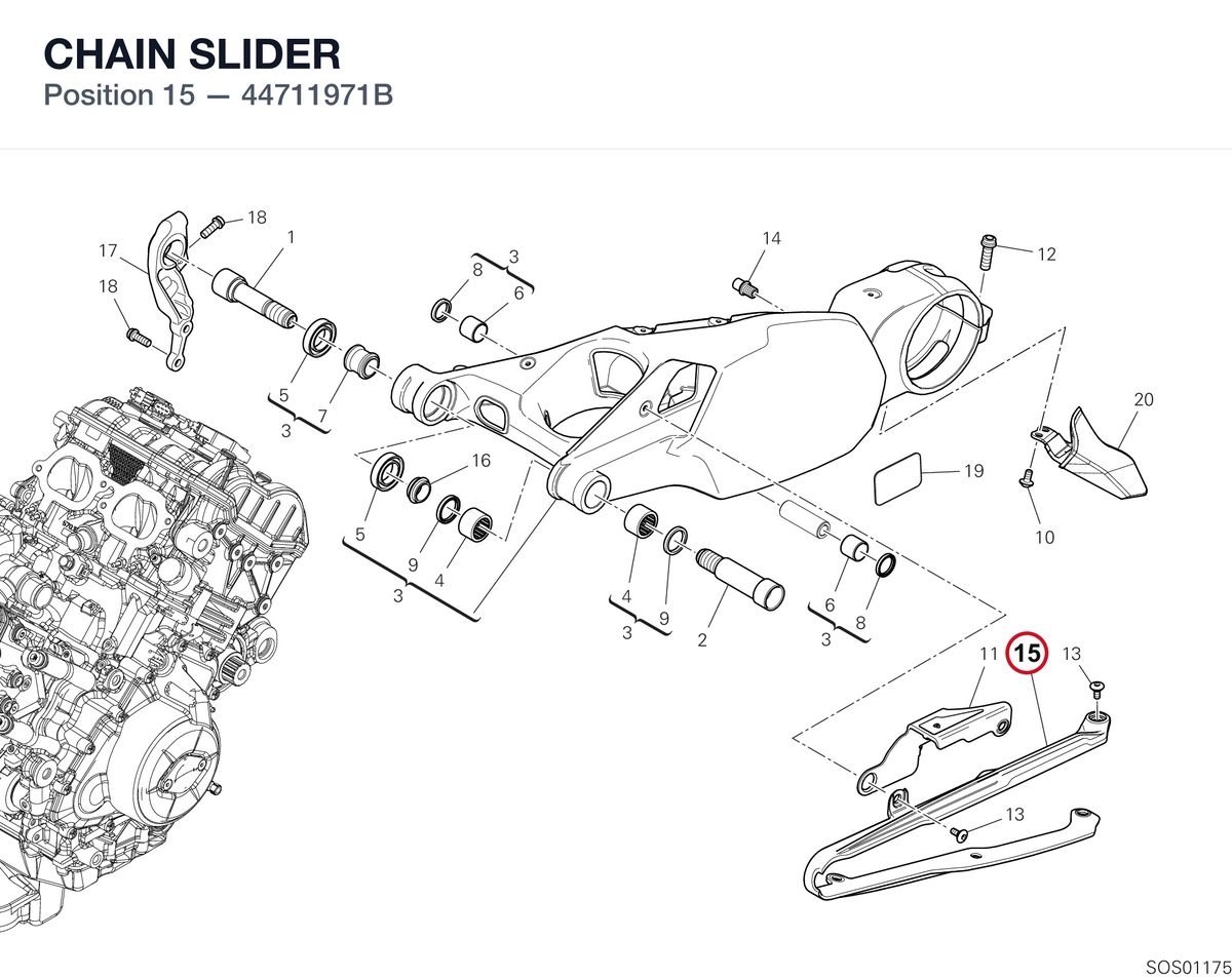 CHAIN SLIDER 44711971B diagram position