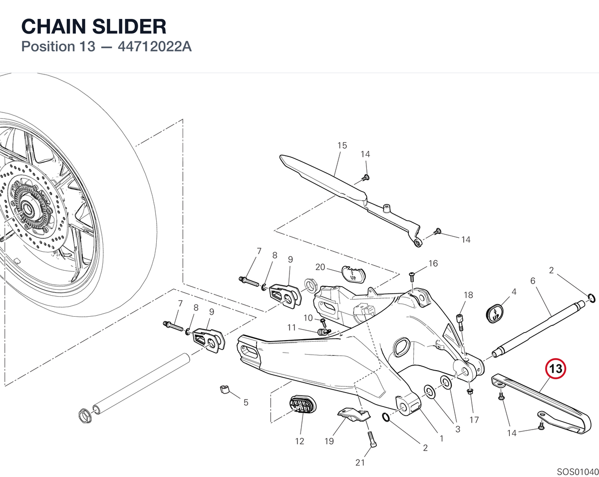CHAIN SLIDER 44712022A diagram position