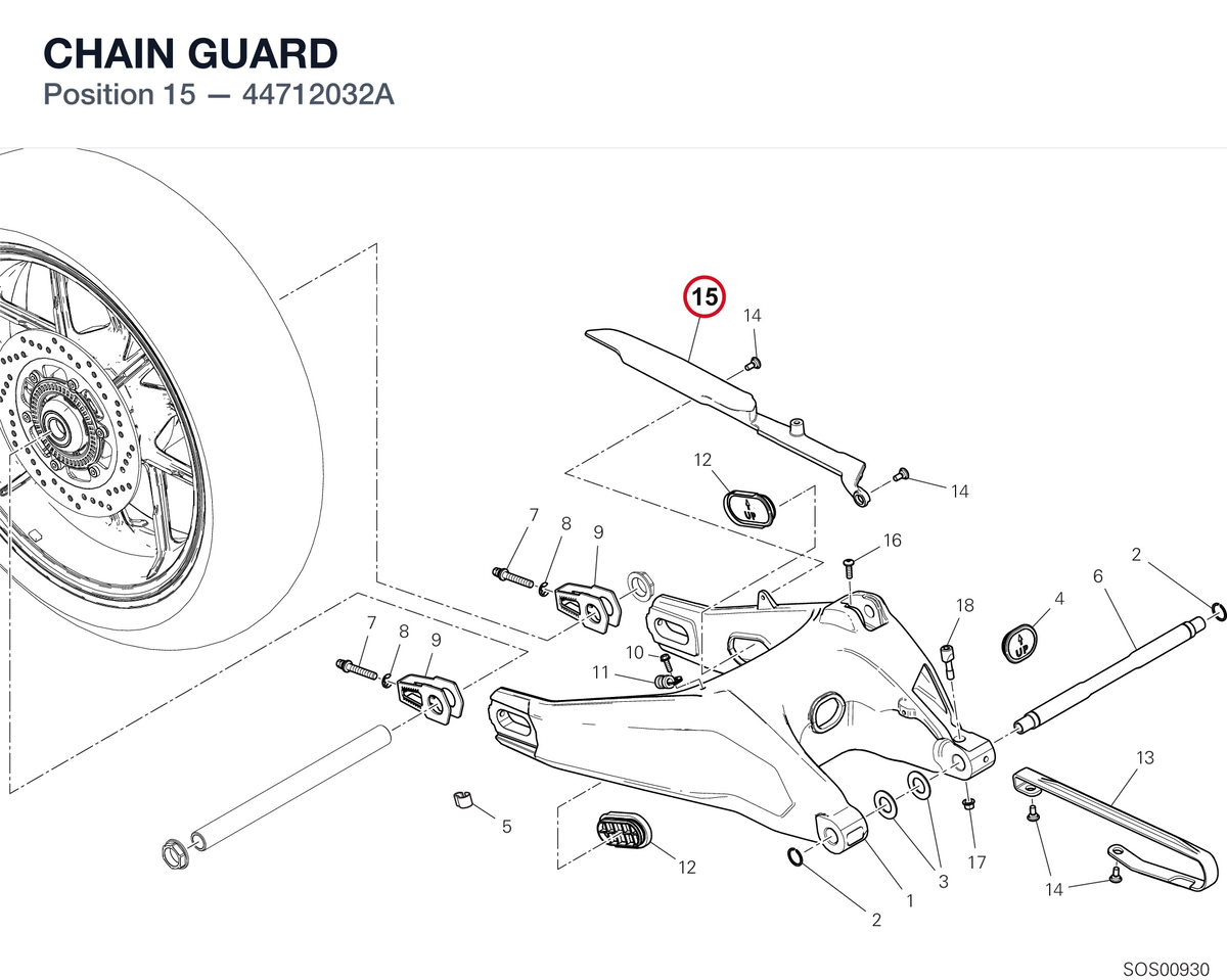 CHAIN GUARD 44712032A diagram position