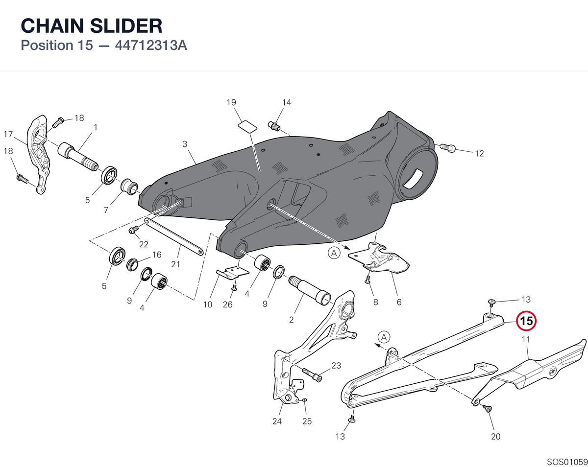CHAIN SLIDER 44712313A diagram position