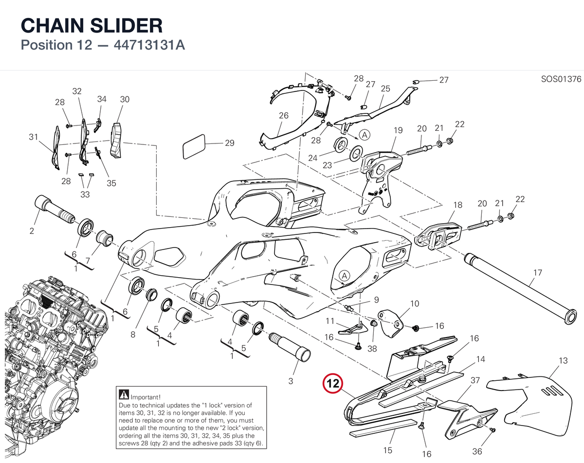 CHAIN SLIDER 44713131A diagram position